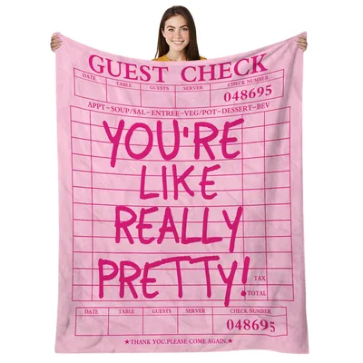You're Like Really Pretty Blanket: Coquette Guest Check Design