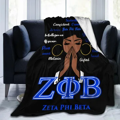 Greek Letters Sisterhood Design Blanket Celebrating Zeta Phi Beta
