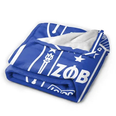Greek Letters Sisterhood Blanket: Zeta Phi Beta Blue Design