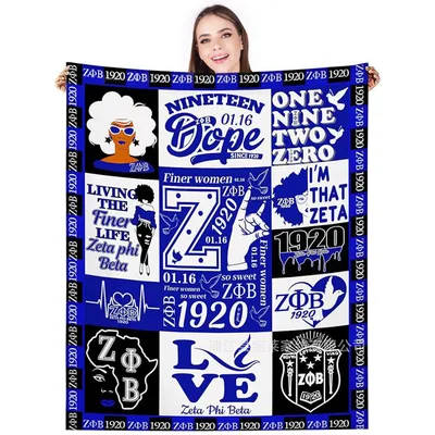 Sorority Letters Collage Blanket: Zeta Phi Beta Design for Sisters