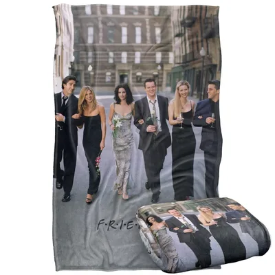 Fancy Walk Group Portrait Blanket: Friends Cast Street Scene