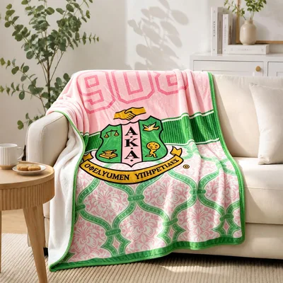 Greek Letter Crest Pattern Blanket for Sorority Pride and Sisterhood