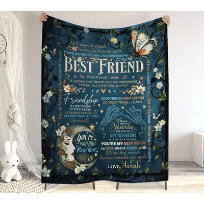 Best Friend Butterfly Poem Blanket Features a Dictionary