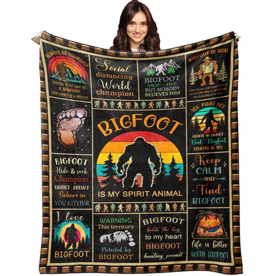 Bigfoot Spirit Animal Blanket for Sasquatch Fans