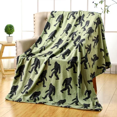 Bigfoot Sasquatch Pattern Blanket for Forest Fans
