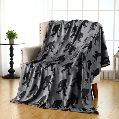 Bigfoot Hunter Blanket featuring a Bigfoot Sasquatch Pattern print