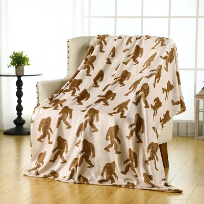 Cryptid Hunter Blanket: Bigfoot Pattern Throw