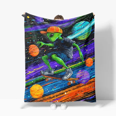 Alien Blanket: Skateboarding Space Design for Cosmic Fans