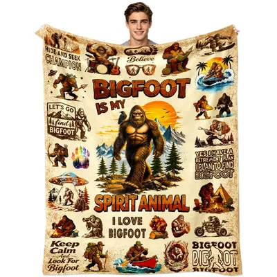 Sasquatch Spirit Animal Blanket for Bigfoot Fans