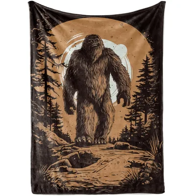 Sasquatch Forest Blanket: A Giant Bigfoot Among the Pines