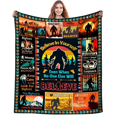 Believe In Yourself Even Blanket: Bigfoot Believer Throw