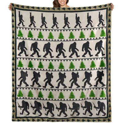Bigfoot Hunting Blanket: Sasquatch Pattern Throw