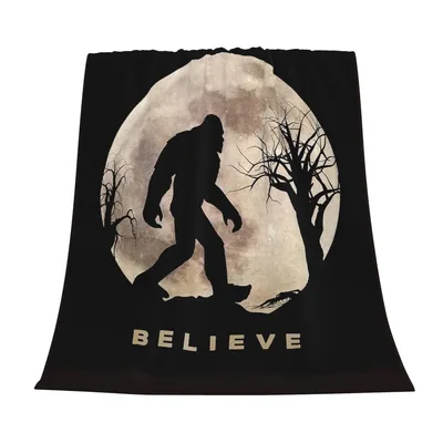Full Moon Bigfoot Blanket: Dark Woods and Pale Glow