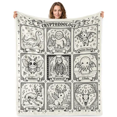 Cryptid Monsters Folklore Blanket: Cryptozoology Creature Collection