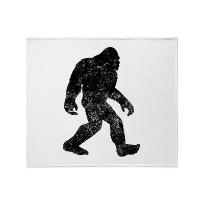 Walking Bigfoot Blanket: A Sasquatch Silhouette Throw