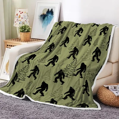 Sasquatch Pine Blanket for Bigfoot Fans and Campers