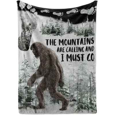 Mountains Are Calling Blanket: Bigfoot in the Pines