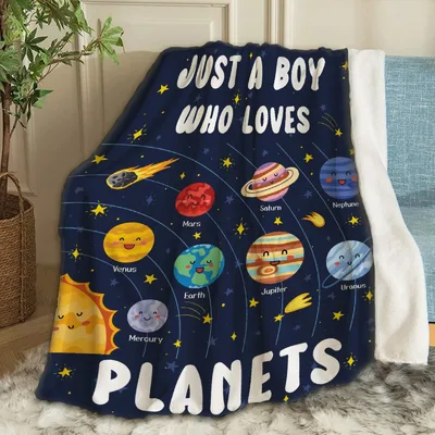 Just a Boy Blanket: Smiling Planets and Space Design for Kids