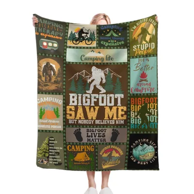 Bigfoot Saw Me Camping Blanket - Bigfoot Hides from Stupid People