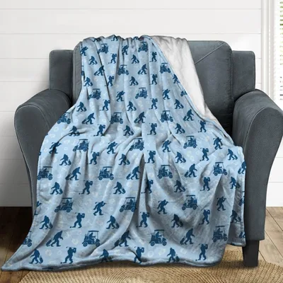 Bigfoot Footprint Pattern Blanket for Golf Lovers