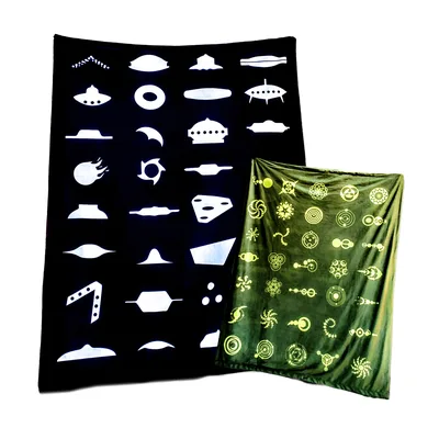 UFO Alien Crop Circle Blanket: Double-Sided Space Design