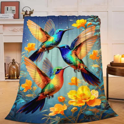 Colorful Hummingbirds Blanket for Nature Lovers