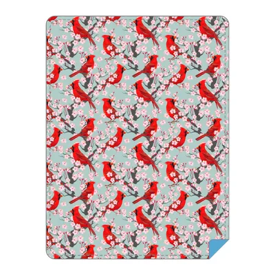 Cardinal Bird Floral Pattern Blanket for Nature Lovers