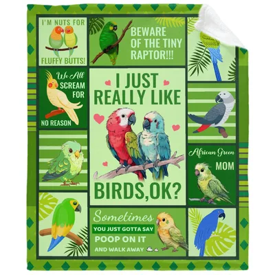 I Just Really Blanket: A Parrot Collage Design for Bird Lovers