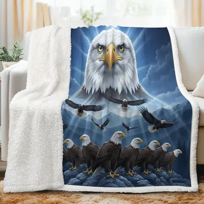 Majestic Eagle Flight Blanket featuring a large eagle portrait