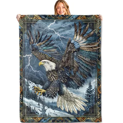Majestic Eagle in Mountain Blanket: Stormy Eagle Art Design