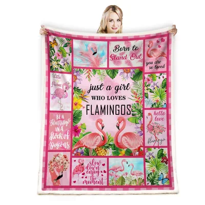 Just a Girl Blanket: Flamingo Love Collage Design