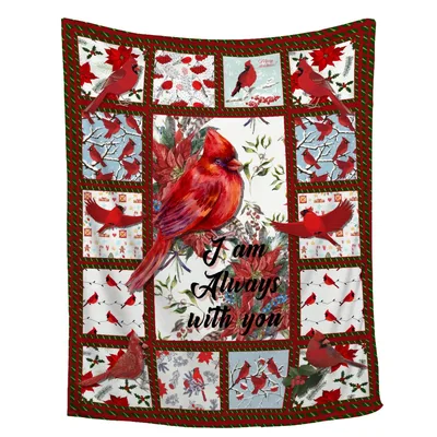 Cardinal Birds Always Blanket: I am Always with You Design