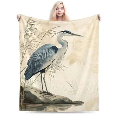 Great Blue Heron Wetland Blanket