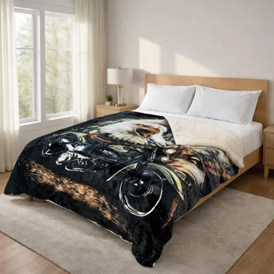 Eagle Print Korean Fleece Blanket featuring a majestic bald eagle