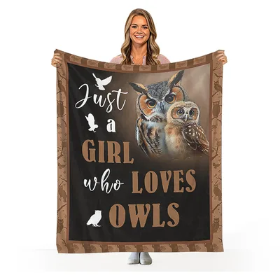 Just a Girl Blanket for Owl Lovers