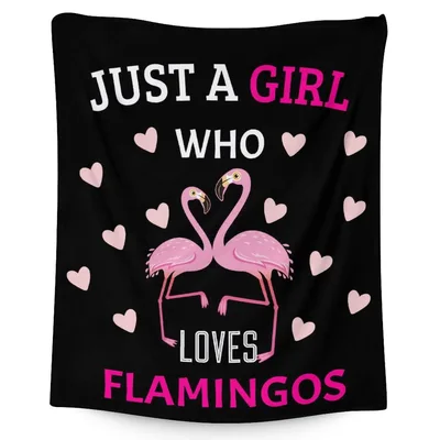 Just a Girl Blanket: Flamingo Love Design for Bird Enthusiasts