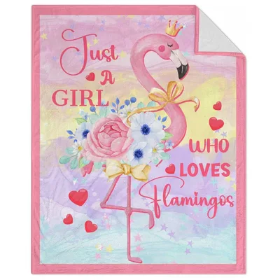 Just a Girl Blanket: Flamingo Love Design for Pink Lovers – Design 2