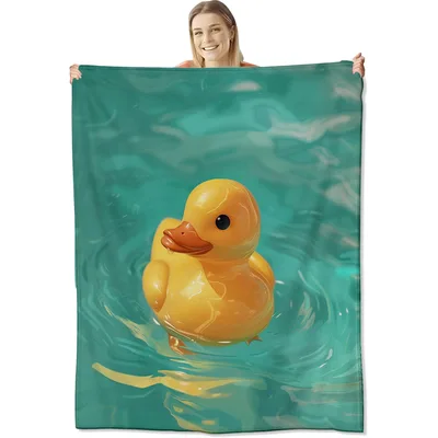 Rubber Duck Floating Blanket: Yellow Toy on Water