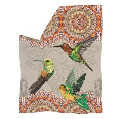 Hummingbird Mandala Pattern Blanket: Nature-Inspired Art for Your Home
