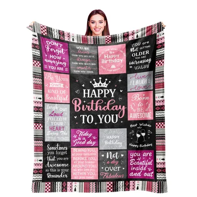 Inspirational Birthday Quotes Blanket for Her Big Day