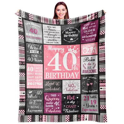 Life Begins at 40 Blanket for a 40th Birthday Woman