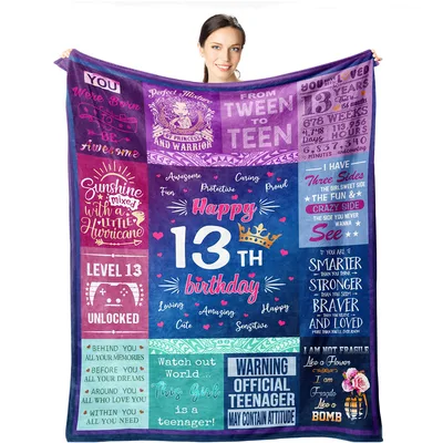 Happy 13th Birthday Blanket for a Bold Teen Girl