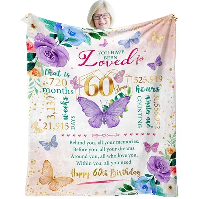 60 Years Birthday Blanket Celebrating Six Decades of Love and Memories