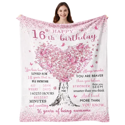 Butterfly Heart Blanket for a 16th Birthday Girl