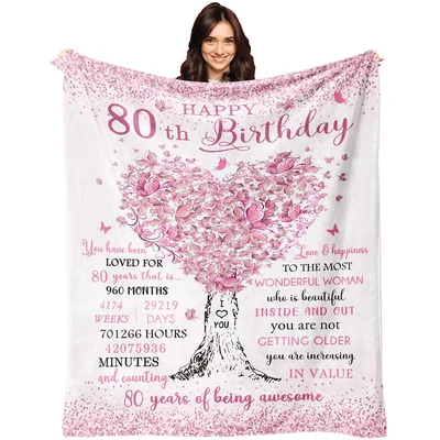 80th Birthday Gift Woman Blanket for a Milestone Year
