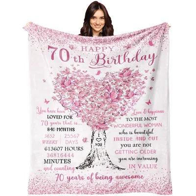 70 Years Old Woman Blanket: A Heartfelt 70th Birthday Throw