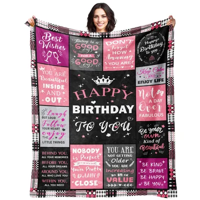 Birthday Quotes Blanket for Encouraging Words and Cozy Warmth