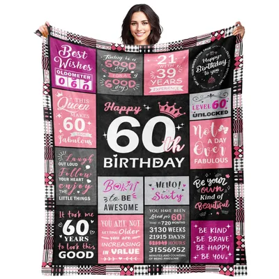 60th Birthday Gift Women Blanket: A Pink Celebration of 60