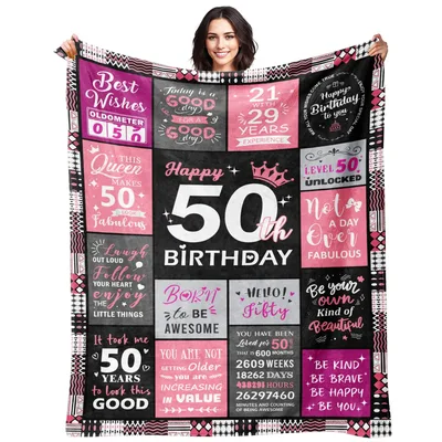 Fabulous at 50 Blanket: A Birthday Throw for Her