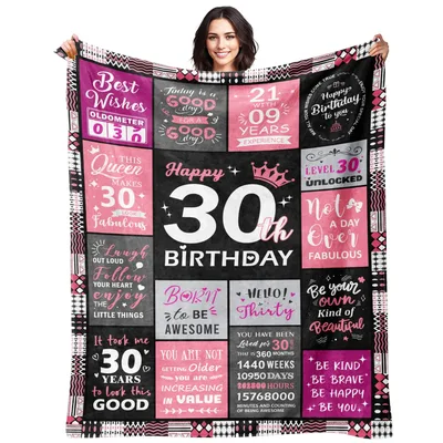 Happy 30th Birthday Blanket for the Woman Turning 30